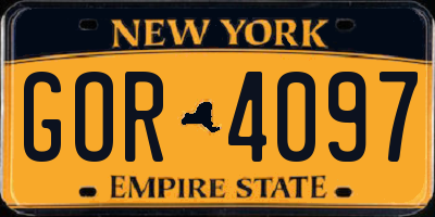NY license plate GOR4097