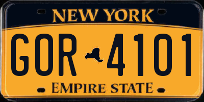 NY license plate GOR4101