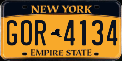 NY license plate GOR4134