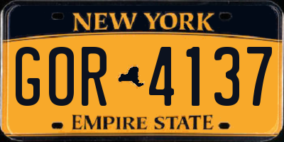 NY license plate GOR4137