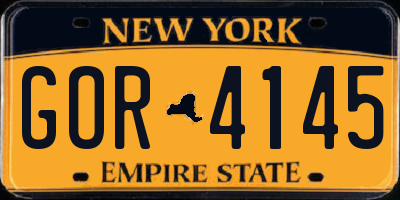 NY license plate GOR4145
