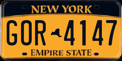 NY license plate GOR4147