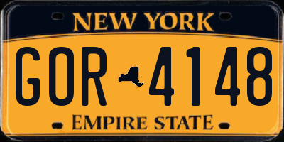 NY license plate GOR4148