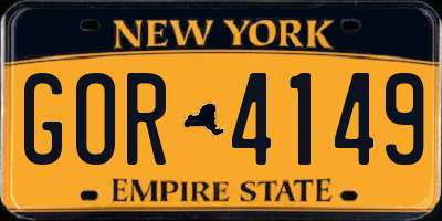 NY license plate GOR4149