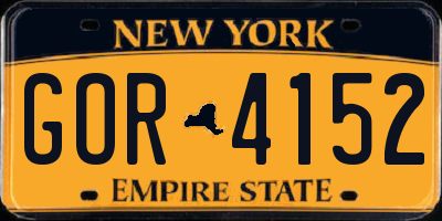 NY license plate GOR4152
