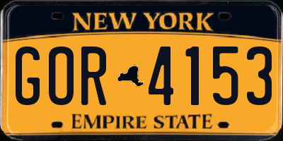 NY license plate GOR4153