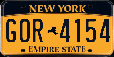 NY license plate GOR4154
