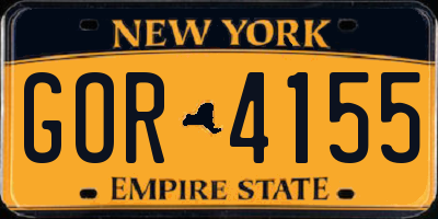 NY license plate GOR4155