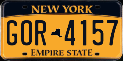 NY license plate GOR4157