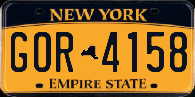 NY license plate GOR4158