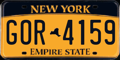 NY license plate GOR4159