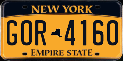 NY license plate GOR4160