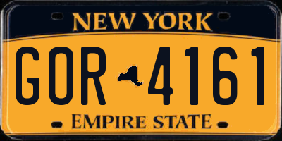 NY license plate GOR4161