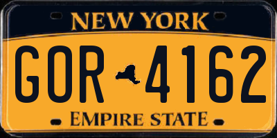 NY license plate GOR4162