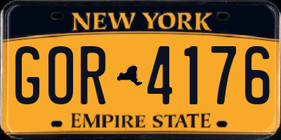 NY license plate GOR4176
