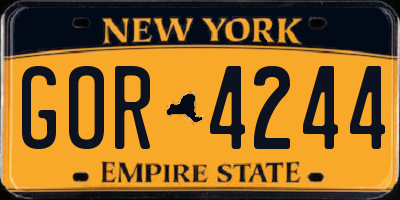 NY license plate GOR4244