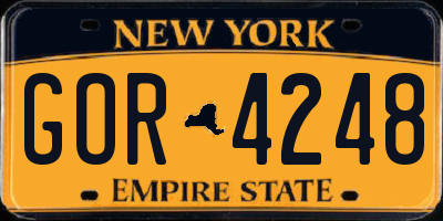 NY license plate GOR4248