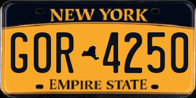 NY license plate GOR4250