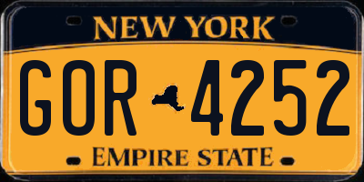 NY license plate GOR4252
