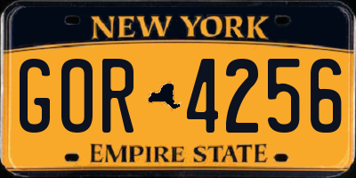 NY license plate GOR4256
