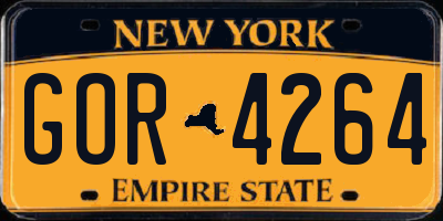 NY license plate GOR4264