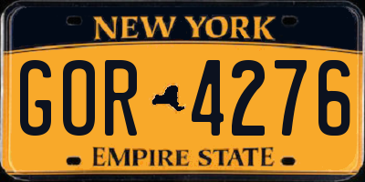 NY license plate GOR4276