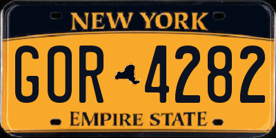 NY license plate GOR4282