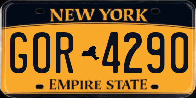 NY license plate GOR4290