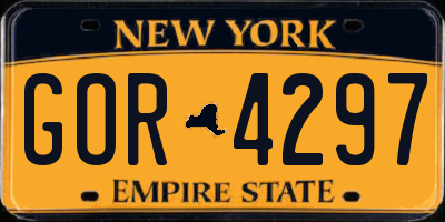 NY license plate GOR4297