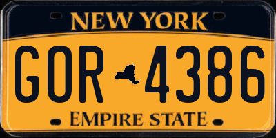 NY license plate GOR4386