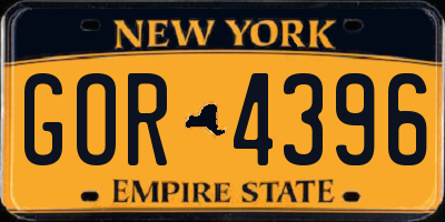 NY license plate GOR4396