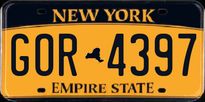 NY license plate GOR4397