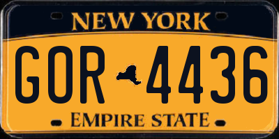 NY license plate GOR4436