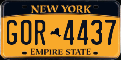 NY license plate GOR4437
