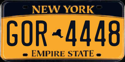 NY license plate GOR4448