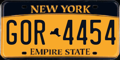 NY license plate GOR4454