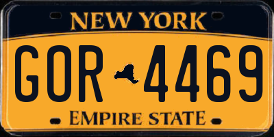 NY license plate GOR4469
