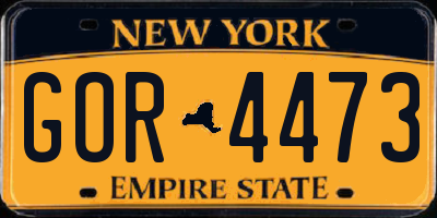 NY license plate GOR4473