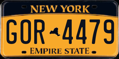 NY license plate GOR4479