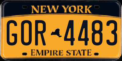 NY license plate GOR4483