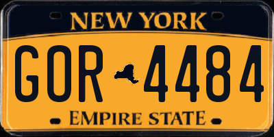 NY license plate GOR4484