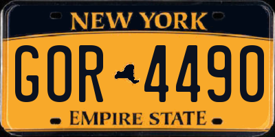 NY license plate GOR4490