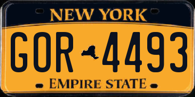 NY license plate GOR4493