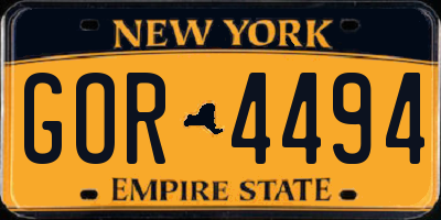 NY license plate GOR4494