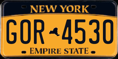 NY license plate GOR4530