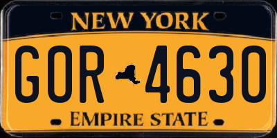 NY license plate GOR4630