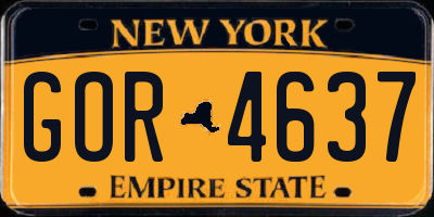 NY license plate GOR4637