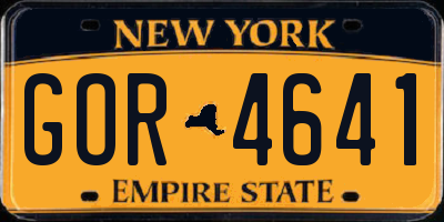 NY license plate GOR4641