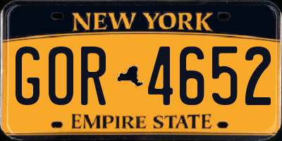NY license plate GOR4652