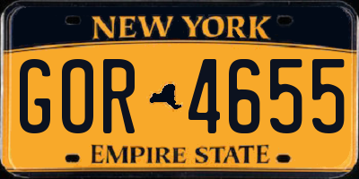 NY license plate GOR4655